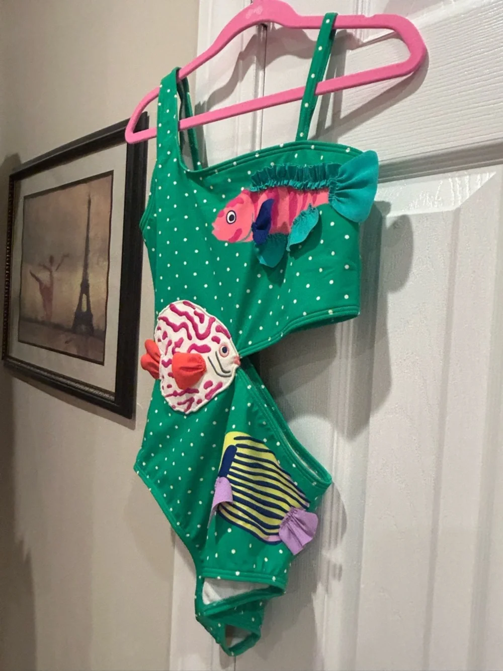 NWT Mini Boden Girls Fish Appliqué Swimsuit 👙🐠